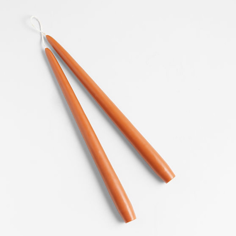 New! 🕯️🕯️✨Crate&Barrel Pumpkin Spice Taper Candles